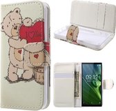 Qissy Lovely Bear portemonnee case hoesje Geschikt voor: Motorola E4 Plus