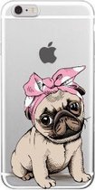 Apple Iphone 5 / 5S / SE  siliconen cover hoesje (schattig hondje)