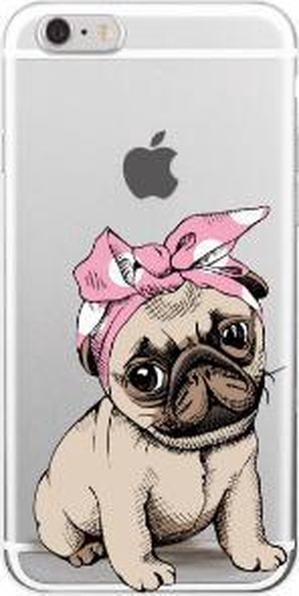 Apple Iphone 5 / 5S / SE2016 transparant siliconen cover hoesje - schattig hondje