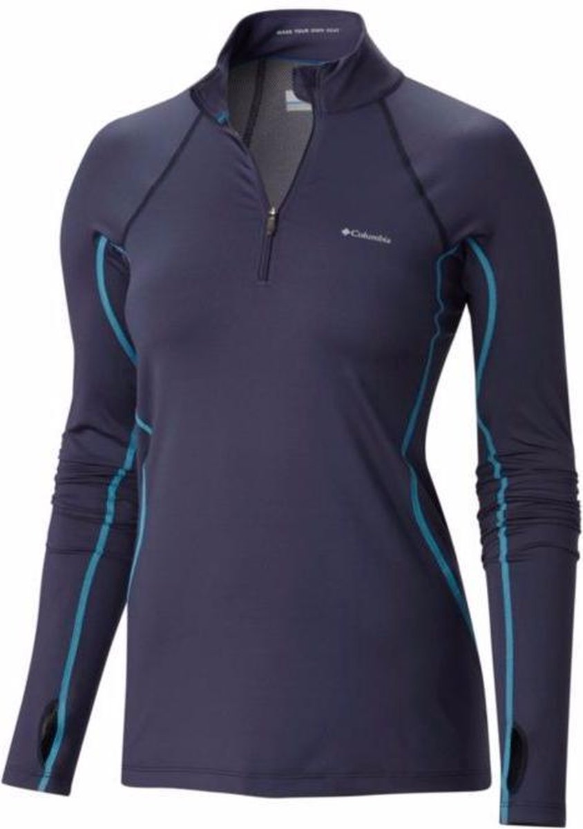 Columbia Midweight Stretch Half-Zip Shirt Longsleeve Dames Nocturnal Zwart