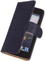 BestCases Navy Blue Luxe Echt Lederen Booktype Hoesje Galaxy Ace Plus S7500