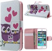 Qissy Sweet Owl Family portemonnee case hoesje voor iPhone 6 6S