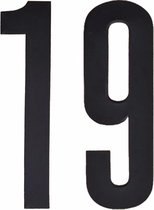 Cijfer sticker 19 zwart 10 cm - klikocijfers / losse plakcijfers