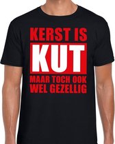 Foute Kerst t-shirt Kerst is kut maar toch ook wel gezellig zwart voor heren XL