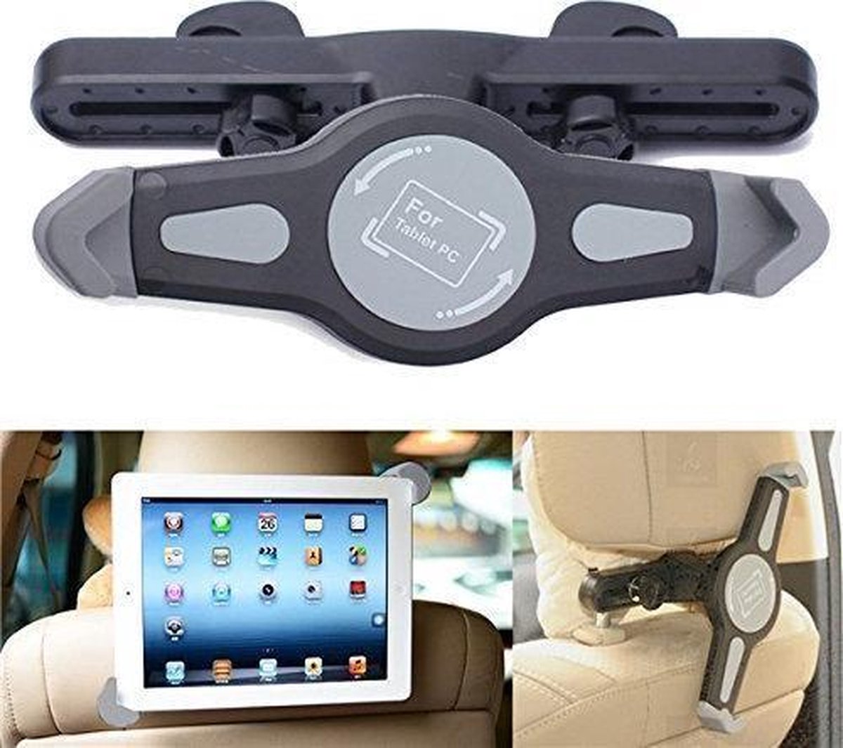 Autohouder Hoofdsteun Tablet Houder Voor o.a. iPad 3 4 Mini Air 1 2 Pro /... | bol.com