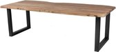 Industriële Eettafel  - Boomstamtafel  - Acacia hout - 100x160x79 cm - U poot