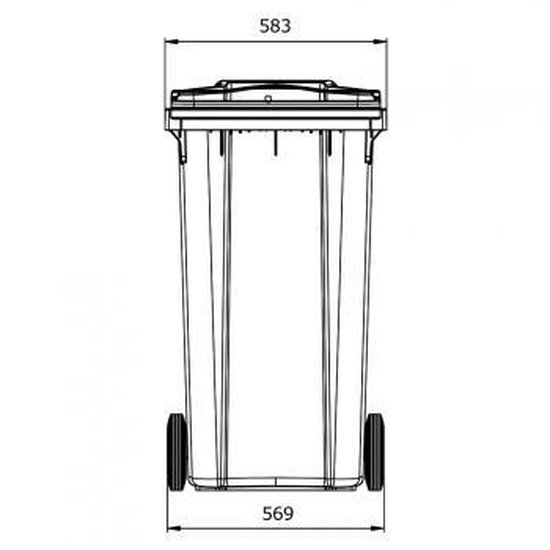 Kliko afvalcontainer - 240 liter - HDPE kunststof - 58 x 115 x 72 cm | bol