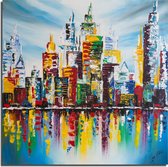 Acrylverf schilderij - Schilderij Skyline 2 - 100x100