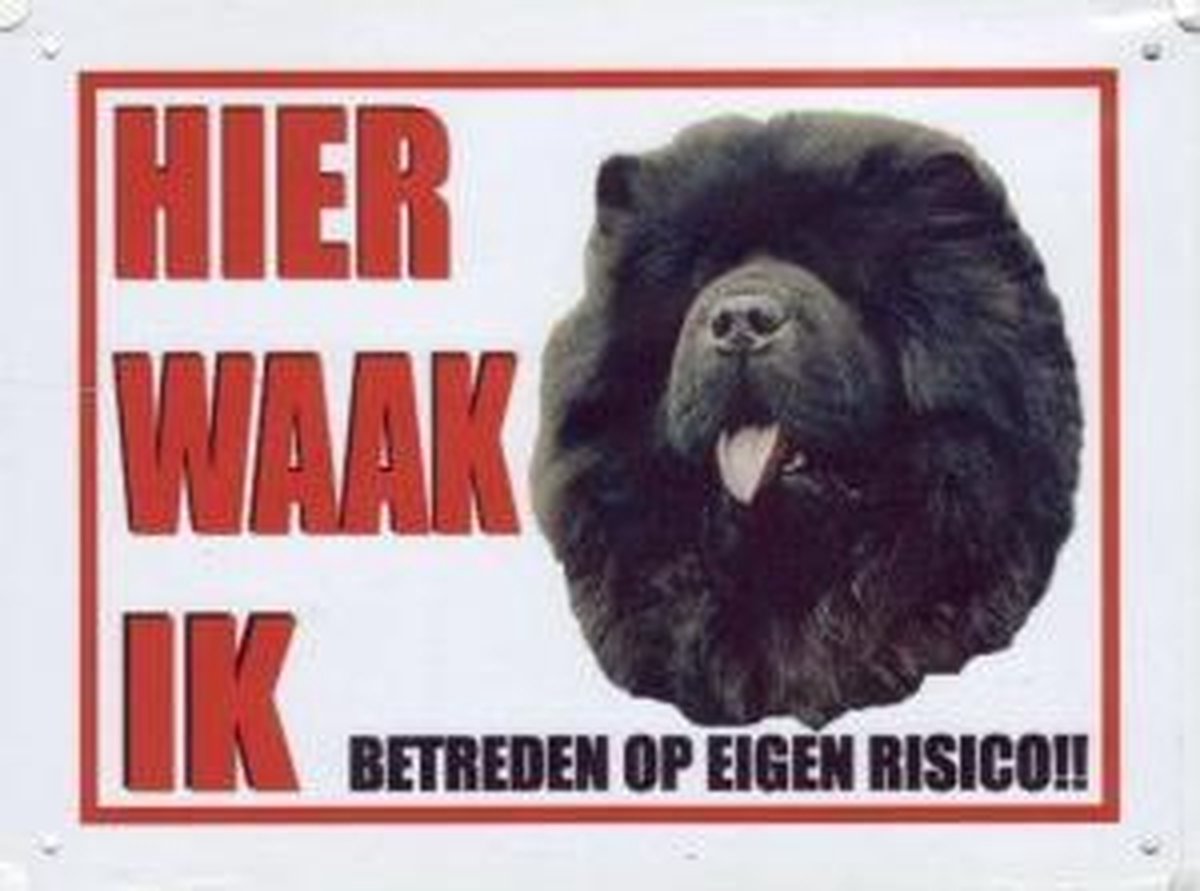 Bol.com Aluminum waakbord: Hier waak ik  Chow Chow zwart aanbieding