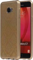 Goud Brocant TPU back case cover hoesje voor Samsung Galaxy C7