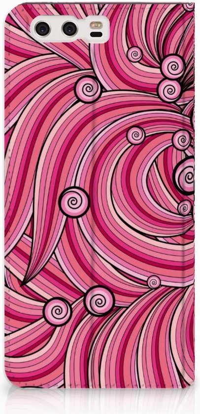 Coque Huawei P10 Plus Uniek Stand Swirl Pink