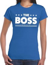 The Boss tekst t-shirt blauw dames - dames shirt The Boss XXL