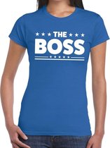 The Boss tekst t-shirt blauw dames 2XL