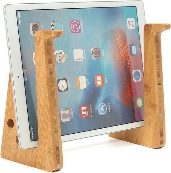 Houten iPad / Tablet / Laptop Houder Standaard Universeel bol.com