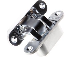 Scharnier - Mat chroom - Zamac - Argenta - Verdekte Argenta invisible small mat chroom 95x23 mm