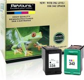 ReYours® Inktcartridge compatible voor HP 336 en 342 XL - HP 336XL 342XL - Zwart en Kleur - 1 set