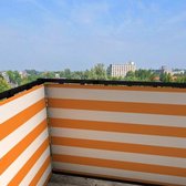 Balkonscherm gestreept oranje - BalkonschermenGestreept - Vinyl - 100x250cm Dubbelzijdig