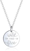 Elli Halsketting Wild Free wording pijl boho trend 925 zilver