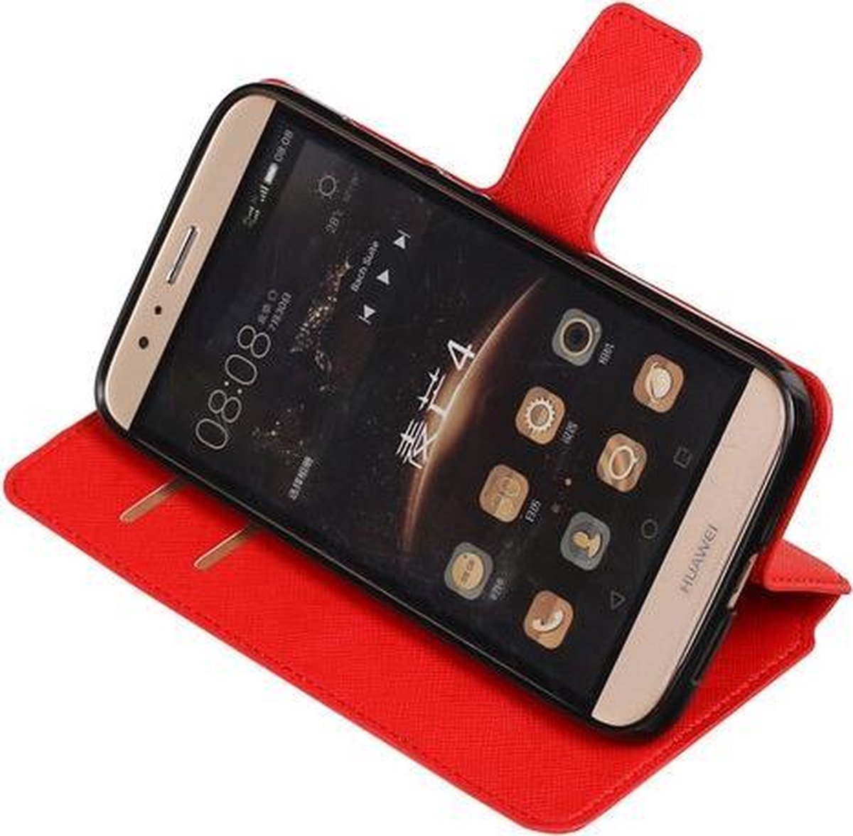 BestCases.nl Rood Huawei G8 TPU wallet case booktype hoesje HM Book