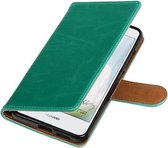 BestCases.nl Groen Pull-Up PU booktype wallet cover hoesje voor Huawei Nova
