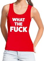 What the Fuck tekst tanktop / mouwloos shirt rood dames - dames singlet What the Fuck S