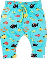 Breden - Korte babybroek met visjesprint - blauw - maat 74