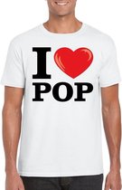 I love pop t-shirt wit heren XL