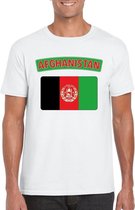 T-shirt met Afghaanse vlag wit heren M