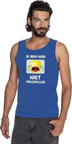 Ik ben hier niet vrijwillig tanktop/ mouwloos shirt blauw heren M