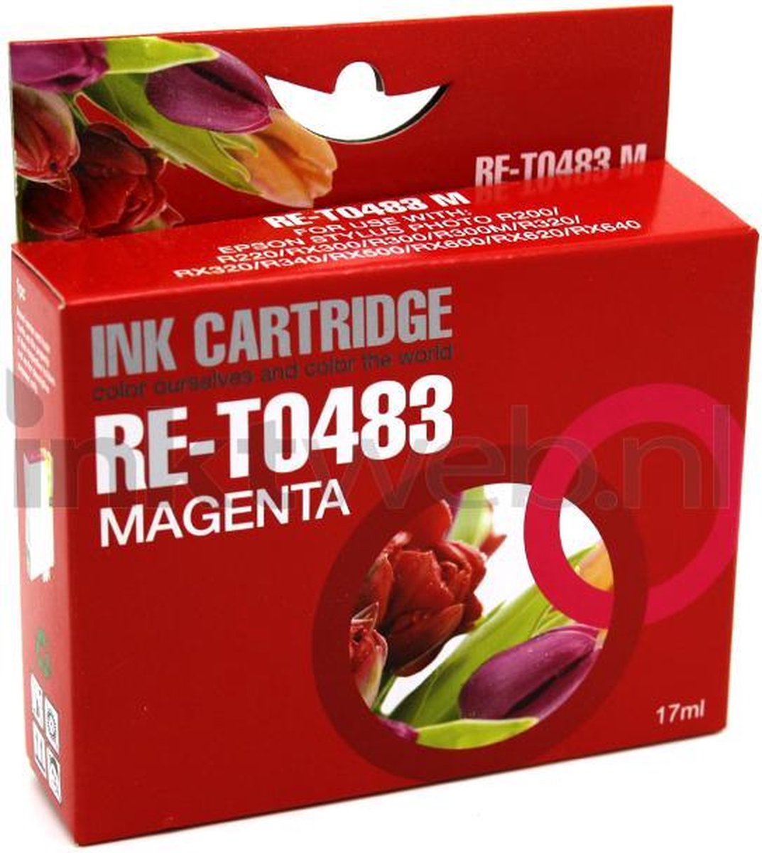 FLWR T0483 magenta - Geschikt voor Epson