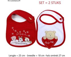 KERST SLAB -  SLABBETJES SLABBETJE  2 stuks - OMHELS MIJ - BABY - THUIS - UIT ETEN - RESTAURANT - TH Commerce®- nr8089