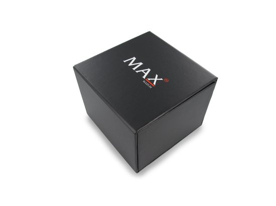 Max Classic 5 MAX497 Horloge - Leren band - Ø 36 mm - Zwart / Zilverkleurig