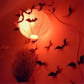 24 stuks muursticker zwarte 3d vleermuizen / Halloween decoratie / versiering / kleur zwart Stickerkamer®