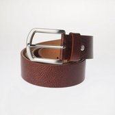 Luxe Heren Riem met patroon – Bruin – 100cm / 4cm - Sluis Leder Screziato