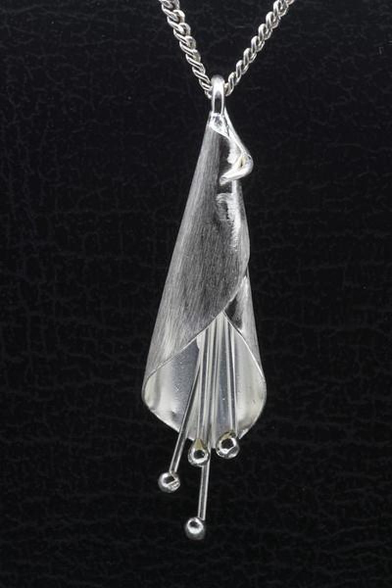 Zilveren Kelk mat-glans ketting hanger