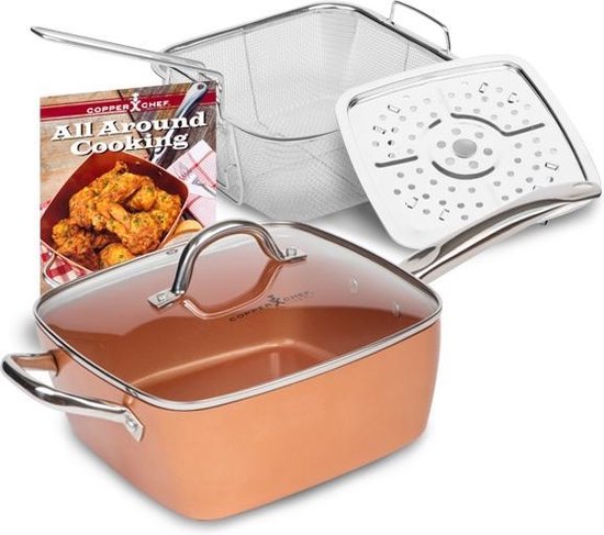 Copper Chef vierkante koperen pan | bol.com