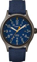 Timex Allied TW2R46200 Horloge - Leer - Blauw - Ø 40 mm
