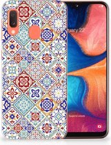 Geschikt voor Samsung Galaxy A20e TPU Hoesje Tiles Color
