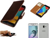 Samsung Galaxy A5 (2016) Donker bruin eco leder bookcase MP Hoesjes.
