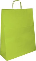 Sacs en papier | 23 + 10x32 cm | Poignée torsadée Vert clair, 50 pcs