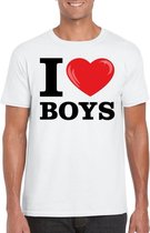 I love boys t-shirt wit heren 2XL