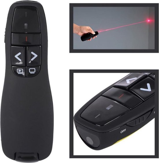 DVSE Draadloze USB Presenter Met Pointer - Zwart