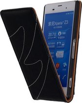 Zwart Classic Echt Leer Map Flip Cover voor Samsung Galaxy S6