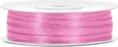 Satijnen lint, kleur roze, 3mm x 50 meter