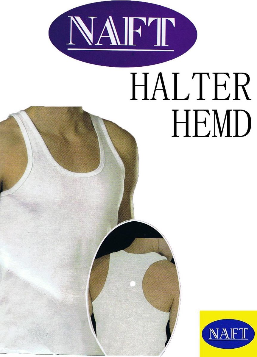 katoenen halter hemd multipack 4 stuks wit maat XL