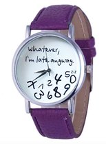 Whatever I'm Late Anyway Horloge - Paars