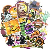50 Halloween stickers - Sticker mix 'Happy Halloween'- serie vrolijke enge afbeeldingen