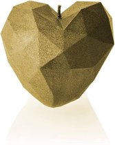 Candellana Figuurkaars Hart Modern - klassiek goud gelakte figuurkaars -  Hoogte 7 cm (18 uur) - Hart kaars