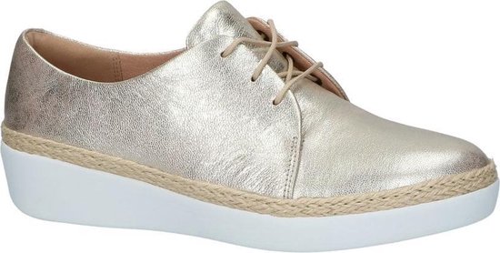 FitFlop Dames Veterschoenen - Goud/Gouden - Maat 38 | bol.com