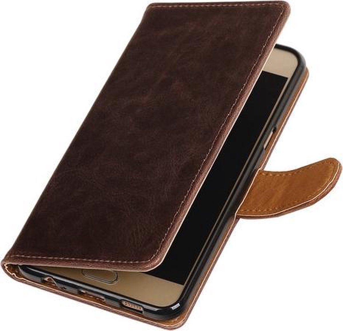 Mocca Pull-Up PU booktype wallet hoesje voor Samsung Galaxy C5